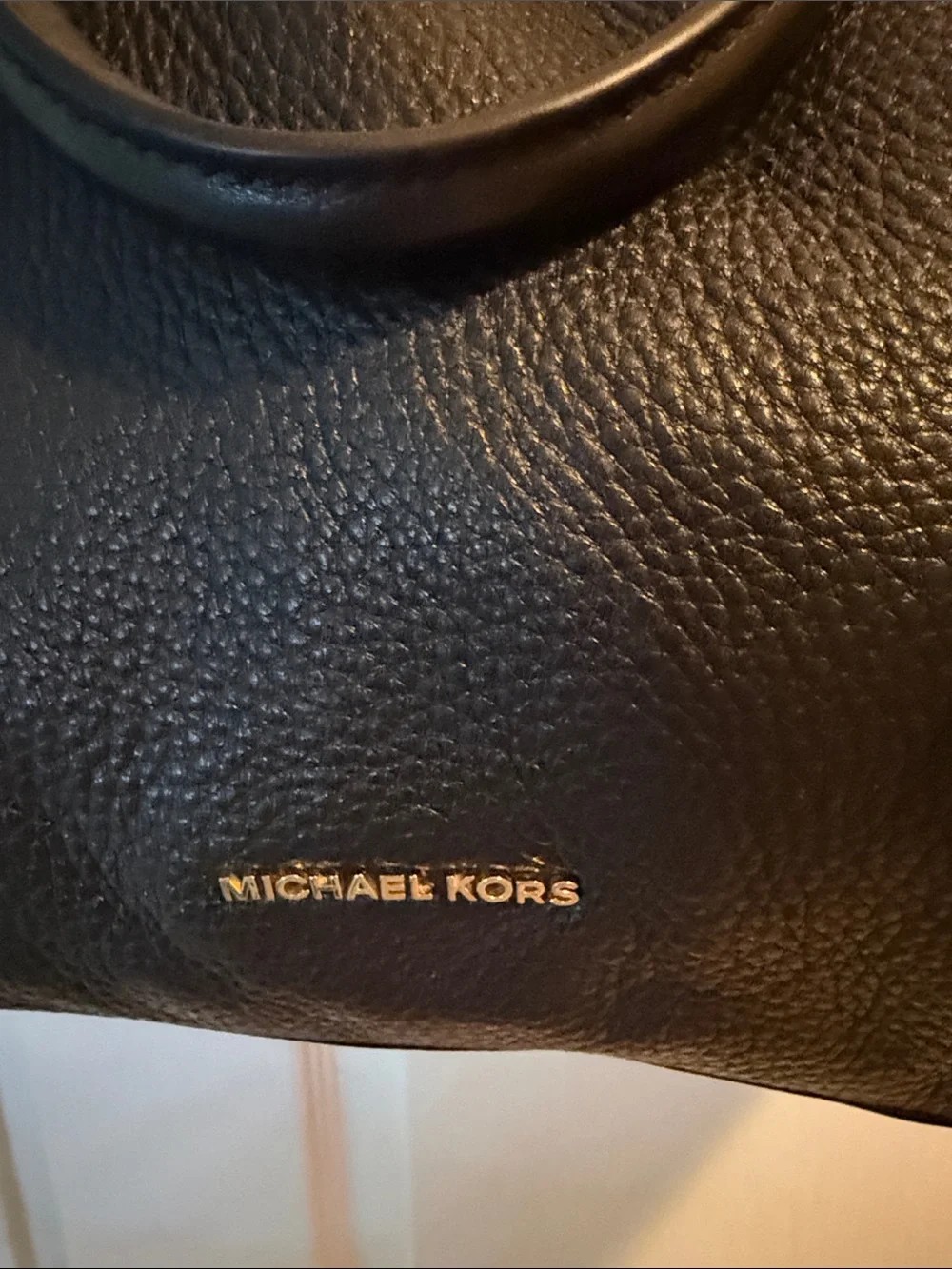 Michael Kors Black Pebbled Leather Double-Handle Satchel with Shoulder Strap